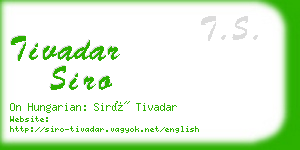 tivadar siro business card